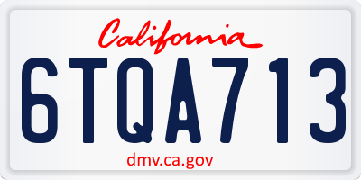 CA license plate 6TQA713