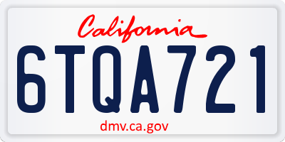 CA license plate 6TQA721