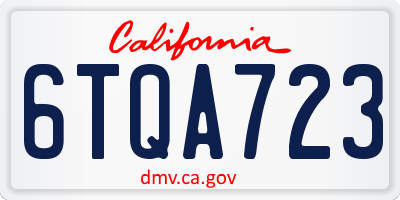 CA license plate 6TQA723