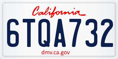 CA license plate 6TQA732