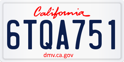 CA license plate 6TQA751