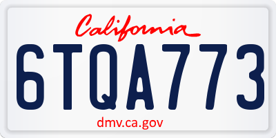 CA license plate 6TQA773