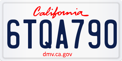 CA license plate 6TQA790