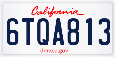 CA license plate 6TQA813