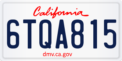 CA license plate 6TQA815