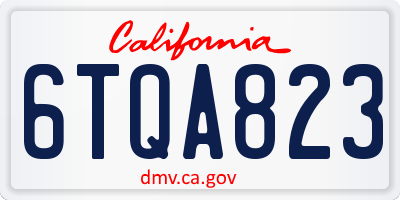 CA license plate 6TQA823