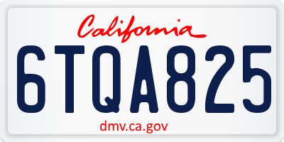 CA license plate 6TQA825