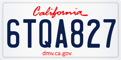 CA license plate 6TQA827