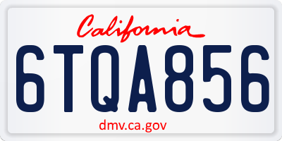 CA license plate 6TQA856