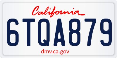 CA license plate 6TQA879