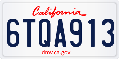 CA license plate 6TQA913