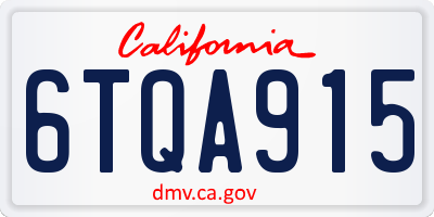 CA license plate 6TQA915