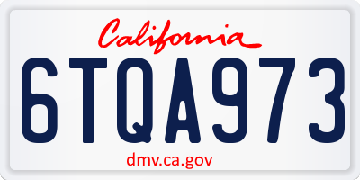 CA license plate 6TQA973