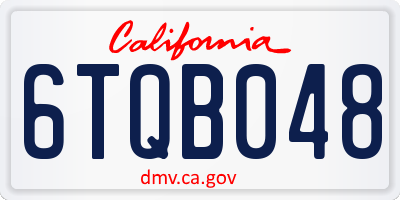 CA license plate 6TQB048