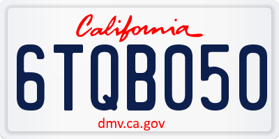 CA license plate 6TQB050