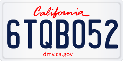 CA license plate 6TQB052