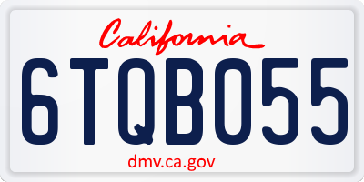 CA license plate 6TQB055