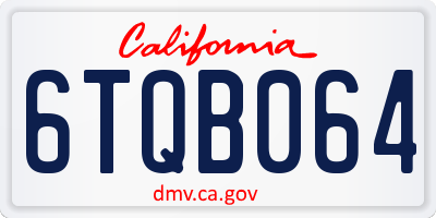 CA license plate 6TQB064