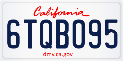 CA license plate 6TQB095