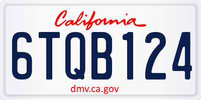 CA license plate 6TQB124