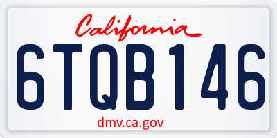 CA license plate 6TQB146