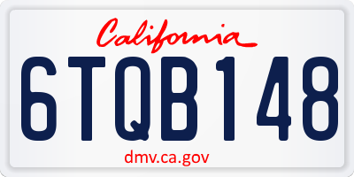 CA license plate 6TQB148