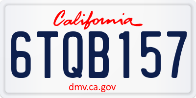 CA license plate 6TQB157