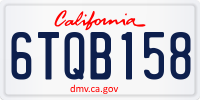 CA license plate 6TQB158