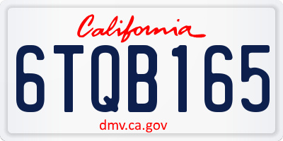 CA license plate 6TQB165