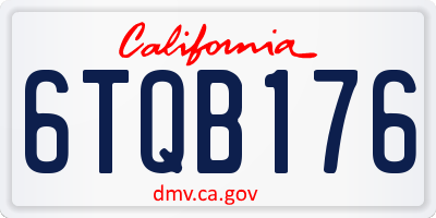 CA license plate 6TQB176