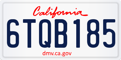 CA license plate 6TQB185