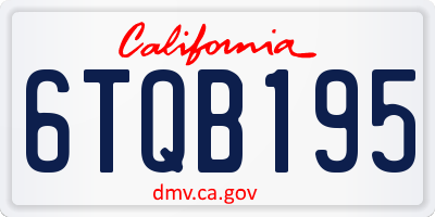 CA license plate 6TQB195