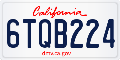 CA license plate 6TQB224