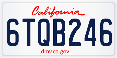 CA license plate 6TQB246