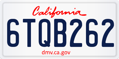 CA license plate 6TQB262