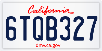CA license plate 6TQB327