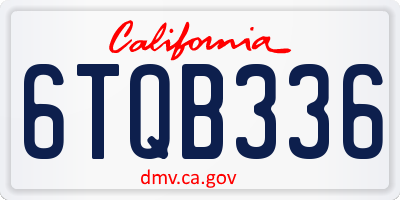 CA license plate 6TQB336