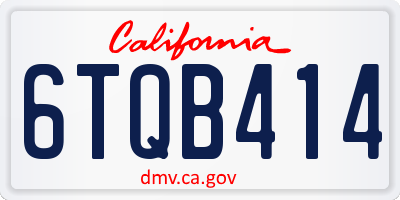 CA license plate 6TQB414