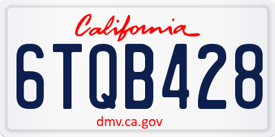 CA license plate 6TQB428