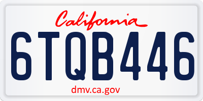 CA license plate 6TQB446