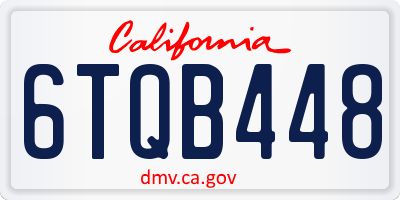 CA license plate 6TQB448