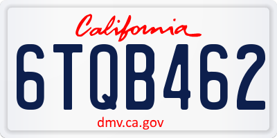 CA license plate 6TQB462