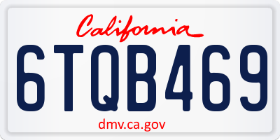 CA license plate 6TQB469