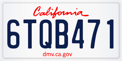 CA license plate 6TQB471