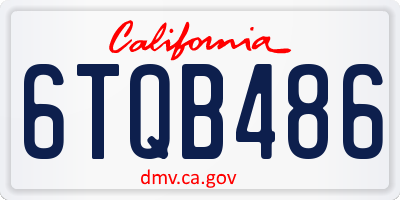 CA license plate 6TQB486