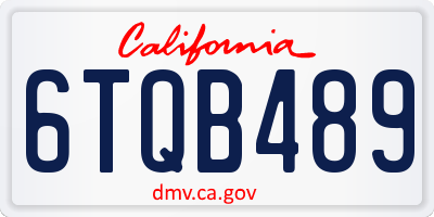 CA license plate 6TQB489