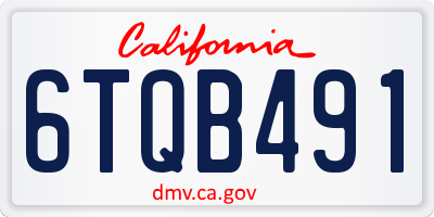 CA license plate 6TQB491