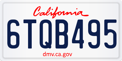 CA license plate 6TQB495