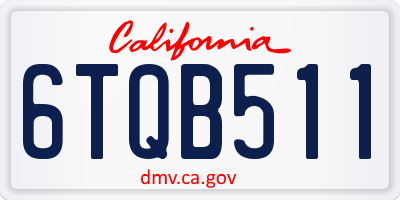 CA license plate 6TQB511