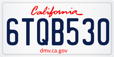 CA license plate 6TQB530